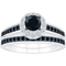 10K Gold 3/4 CTW Black and White Diamond Bridal Ring - Image 1 of 2