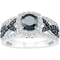 10K Gold 1 1/2 CTW Black and White Diamond Engagement Ring - Image 1 of 2