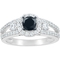 10K White Gold 1 CTW Black and White Diamond Engagement Ring - Image 1 of 2