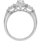10K White Gold 1 CTW Diamond Three Stone Plus Round Halo Engagement Ring - Image 2 of 5