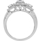 10K White Gold 1 CTW Diamond 3 Stone plus Cushion Halo Engagement Ring - Image 4 of 5