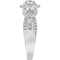 10K White Gold 1 CTW Diamond 3 Stone plus Cushion Halo Engagement Ring - Image 5 of 5