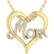 Sterling Silver 10K Yellow Goldtone Diamond Accent Mom Heart Pendant - Image 1 of 3