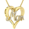 Sterling Silver 10K Yellow Goldtone Diamond Accent Mom Heart Pendant - Image 2 of 3
