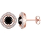 Sofia B. 10K Rose Gold 2 1/5 CTW Black and White Diamond Halo Stud Earrings - Image 1 of 2