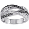 Sofia B. Sterling Silver 1/2 CTW Black and White Diamond 4 Row Crossover Band - Image 1 of 3