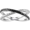 Sofia B. Black Rhodium Over Sterling Silver Black Diamond Accent Crisscross Ring - Image 1 of 4