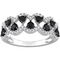 10K White Gold 1 CTW Black and White Diamond Cluster Ring - Image 1 of 4