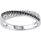 Sofia B. Sterling Silver 1/4 CTW Black and White Diamond Crossover Anniversary Band - Image 1 of 3