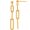 24K Pure Gold Paper Clip Triple Link Earrings - Image 1 of 3