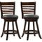 CorLiving Woodgrove Counter Height Bar Stools with Slat Backrests Set of 2 - Image 1 of 8