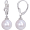 Sofia B. Sterling Silver Cultured Freshwater Pearl and Diamond  Twist Drop Earrings - Image 1 of 2