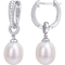 Sofia B. Sterling Silver Cultured Freshwater Pearl and Diamond Accent Drop Earrings - Image 1 of 2