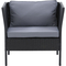 CorLiving PRK-600-C Patio Armchair Black Finish/Ash Grey Cushions - Image 1 of 8