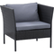CorLiving PRK-600-C Patio Armchair Black Finish/Ash Grey Cushions - Image 3 of 8