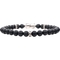 Inox Men's Steel Skull Bead Bracelet with Genuine Black Agate Stone Beads - Image 2 of 3