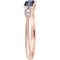 Sofia B. 10K Rose Gold 1/4 CT TW Blue and White Diamond 3 Stone Ring - Image 2 of 4