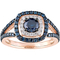Sofia B. 10K Rose Gold with Black Rhodium 1 1/3 CT TW Blue and White Diamond Ring - Image 1 of 4