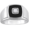 Sofia B. Sterling Silver 1/6 CTW Diamond and 2 1/3 CTW Black Onyx Square Ring - Image 1 of 4