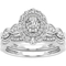 10K White Gold 5/8 CTW Diamond Oval Shape Bridal Set Size 7 - Image 1 of 6