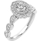 10K White Gold 5/8 CTW Diamond Oval Shape Bridal Set Size 7 - Image 4 of 6