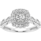 10K White Gold 5/8 CTW Diamond Cushion Shape Bridal Set Size 7 - Image 3 of 6