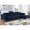 Furniture of America Napanee Navy Blue Sectional with Armless Chair - Image 1 of 2