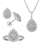 Sterling Silver 1/3 CTW Diamond Pear Shape Ring, Earring and Pendant Set - Image 1 of 4