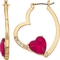 Napier Gold Tone Valentine's Heart Hoop Earrings - Image 1 of 2