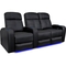 Valencia Theater Seating Verona Top Grain Leather Row 3 Loveseat Right, Black - Image 1 of 3