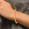24K Pure Gold Bamboo Link Chain Bracelet - Image 5 of 5