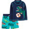 Carter's Toddler Boys Dinosaur Rashguard Top and Shorts 2 pc. Set - Image 1 of 3