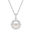 Sterling Silver Freshwater Cultured Pearl and Lab Created White Sapphire 3 pc. Set - Image 7 of 7