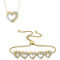 14K Gold Over Sterling Silver 5/8 CTW 5 Heart Pendant and Bolo Bracelet - Image 1 of 5