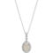 10K White Gold Oval Opal and 0.23 CTW Genuine Diamond Halo Pendant - Image 1 of 2