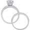 Sofia B. 10K White Gold 3 1/10 CTW Created White Sapphire Bridal Ring Set - Image 3 of 6
