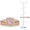 Sofia B. 14K Rose Gold Morganite 5/8 CTW Diamond Halo Split Shank Bridal Ring Set - Image 6 of 6