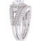 Sofia B. 10K White Gold Created Sapphire and 4/5 CTW Diamond Halo Bridal Ring Set - Image 2 of 5