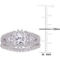 Sofia B. 10K White Gold Created Sapphire and 4/5 CTW Diamond Halo Bridal Ring Set - Image 5 of 5