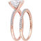 Sofia B. 14K Rose Gold 2 CTW Moissanite and 1/4 CTW Diamond Oval Bridal Ring Set - Image 2 of 6