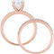 Sofia B. 14K Rose Gold 2 CTW Moissanite and 1/4 CTW Diamond Oval Bridal Ring Set - Image 3 of 6