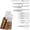 Cangshan Cutlery Helena Series White 12 pc. Forged Knife Block Set Acacia - Image 2 of 6