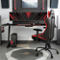 Furniture of America Almly Black Gaming Desk with Outlets - Image 1 of 3