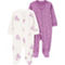 Carter's Infant Girls Two Way Zip Cotton Sleep and Play 2 pk. - Image 1 of 3