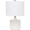 Lalia Home 19 in. Floral Textured Bedside Table Lamp with White Fabric Shade - Image 1 of 8