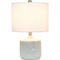 Lalia Home 19 in. Floral Textured Bedside Table Lamp with White Fabric Shade - Image 2 of 8