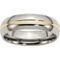 Chisel Titanium Polished Yellow IP Plated 6mm Grooved Band - Image 1 of 5