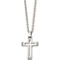 Chisel Stainless Steel Brushed and Polished Cut Out Cross Pendant - Image 1 of 4