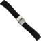 Debeer 20mm Black Stripe Silicone Stainless STL Deployment Buckle Watch Band - Image 1 of 2