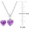 Sofia B. Sterling Silver Amethyst Solitaire Necklace and Earrings with Heart Design - Image 4 of 4